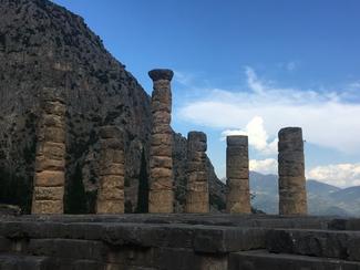 A group of Doric columns in south-east corner of the Temple of Apollo.